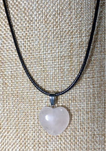 Load image into Gallery viewer, Heart-Of-Glass Rose Quartz Pendant Necklace
